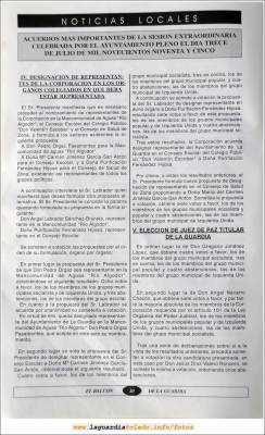 Primer número de "El Balcón de La Guardia" aparecido en el otoño del 1995. Página 20
Palabras clave: el balcon de la guardia 1995