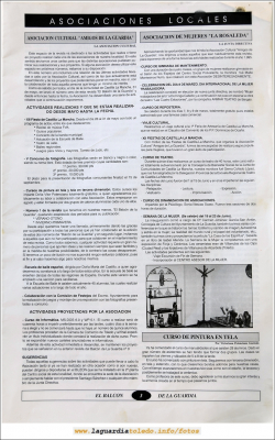 Primer número de "El Balcón de La Guardia" aparecido en el otoño de 1995. Página 3
Palabras clave: el balcon de la guardia 1995