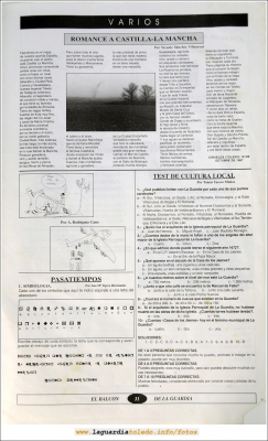 Primer número de "El Balcón de La Guardia" aparecido en el otoño del 1995. Pág.31
Palabras clave: el balcon de la guardia