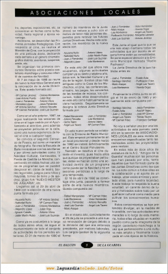 Primer número de "El Balcón de La Guardia" aparecido en el otoño del 1995. Página 5
Palabras clave: el balcon de la guardia 1995