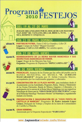 Programa de fiestas de Castilla la Mancha 2010
Palabras clave: programa fiestas castilla la mancha