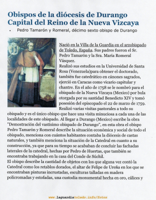 Otro hijo ilustre de La Guardia
D.Pedro Tamarón y Romeral, obispo de la Diócesis de Durango, nacido en La Guardia
Palabras clave: obispo pedro tamaron y romeral