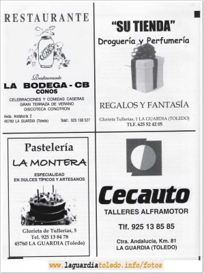 el balcón de La Guardia
Pagina Nº 1 de la revista cultural de información local  el Balcón de La Guardia
Pagina 10
Palabras clave: revista cultural
