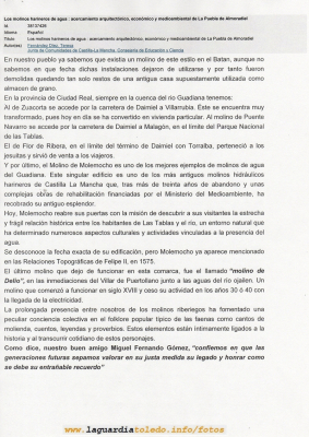 Los Molinos de Agua, Página 3
Estudio sobre los Molinos de Agua realizado por Humilde
ASOCIACIONES CULTURALES: Proyecto Tupi
Palabras clave: Molino de agua Humilde