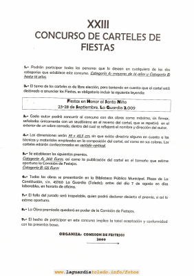 Bases para el Concurso de Carteles del Programa de Fiestas 2009
Palabras clave: concurso carteles 2009