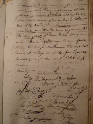 Actas de la Cofradía (III)
Firma en el acta en el que se pedía permiso al arzobispado para dar gracias por la extinción de la epidemai de cólera del año 1855.
EL SANTO NIÑO DE LA GUARDIA: < Historias y publicaciones

