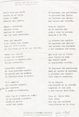 Bienvenida al Santo Niño
Poesía, de Nati  Cabiedas, dedicada al Santo Niño  de La Guardia. 

Palabras clave: Poesía al Santo Niño Nati Cabiedas