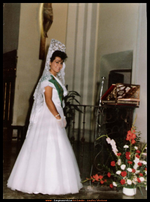 Mª del Carmen Guzman
Mª Carmen Guzmán, dama de honor en las fiestas patronales, del año 1989.

Palabras clave:  Dama de honor 1989