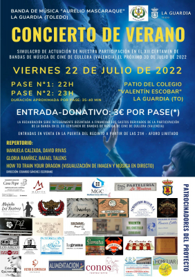 Concierto Viernes 22 de julio
concierto de verano en el patio del colegio Valentín Escobar
Palabras clave: Concierto