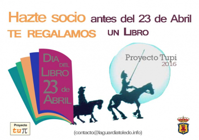 Un socio, un libro
¡Repetimos la promoción del año pasado!!!!
Los socios que ya han abonado su cuota, pueden pedirnos su libro.
Os recuerdo la cuenta de Proyecto Tupi donde debéis abonar la cuota de socio 2015, de 12€, poniendo en concepto tu nombre y apellidos.
CCM: 2105-0012-75-1290013831

