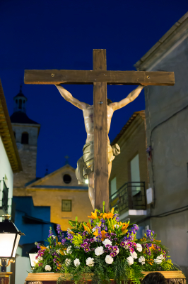 Semana Santa 2014.
Procesión del Viernes Santo a su paso por la plaza.
