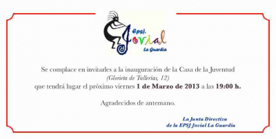 Invitación Inaguración Casa de la Juventud
