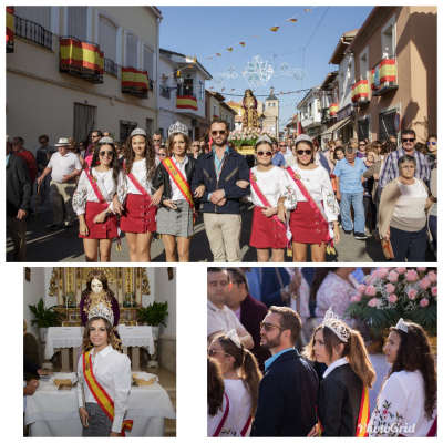Reina, damas y mantenedor el día 27-09-2017 al llevar al Santo Niño a la hermita
